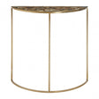 Vita Half Moon Black Agate Top Table, Steel, Stone, Natural