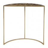 Vita Half Moon Black Agate Top Table, Steel, Stone, Natural