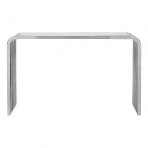 Chiqui Console Table, Stainless Steel, Glass, Silver