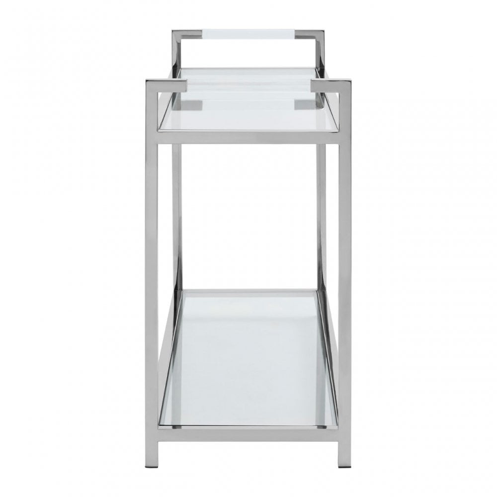 Chiqui Console Table, Stainless Steel, Glass, Silver