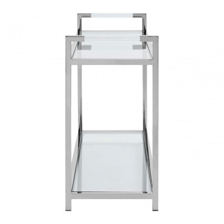 Chiqui Console Table, Stainless Steel, Glass, Silver