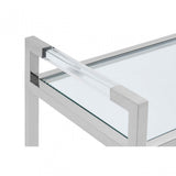 Chiqui Console Table, Stainless Steel, Glass, Silver