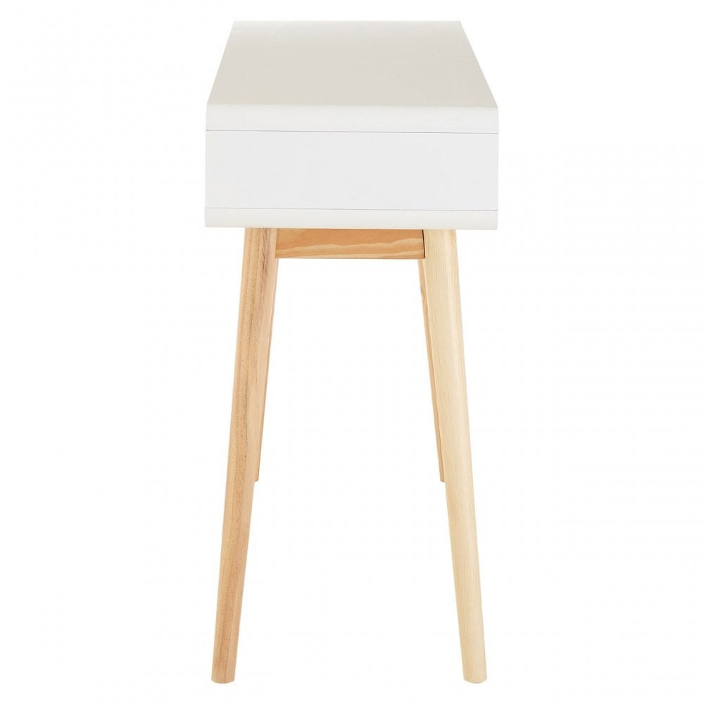 Danny Console Table, Wood, Pine Wood, White