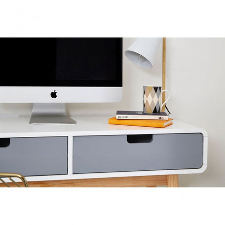 Danny Console Table, Wood, Pine Wood, White