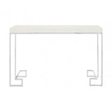 Enrich Chrome / Rectangular Console Table, Wood, White