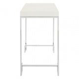 Enrich Chrome / Rectangular Console Table, Wood, White