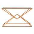 Enrich Corseted Rose Gold Console Table, Stainless Steel, Glass, Rose Gold