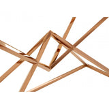 Enrich Corseted Rose Gold Console Table, Stainless Steel, Glass, Rose Gold