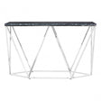 Enrich Rectangular Black Marble Console Table, Marble, Black