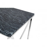 Enrich Rectangular Black Marble Console Table, Marble, Black