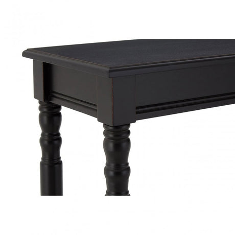 Heritage Black Console Table, Wood, Pine Wood, Black