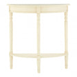 Heritage Antique White Rounded Console Table, Wood, Pine Wood, White