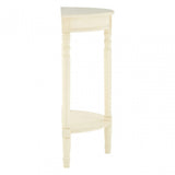 Heritage Antique White Rounded Console Table, Wood, Pine Wood, White