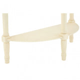 Heritage Antique White Rounded Console Table, Wood, Pine Wood, White
