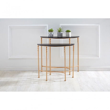 Lexa Half Round Console Tables, Iron, Black