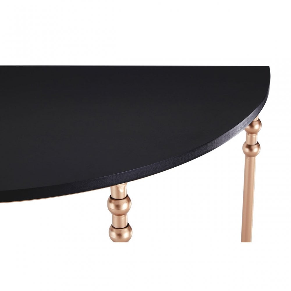 Lexa Half Round Console Tables, Iron, Black