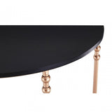 Lexa Half Round Console Tables, Iron, Black