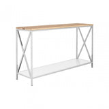 Chiswick Console Table, Oak Wood, Stainless Steel