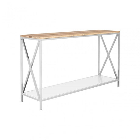 Chiswick Console Table, Oak Wood, Stainless Steel