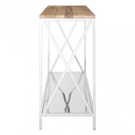 Chiswick Console Table, Oak Wood, Stainless Steel