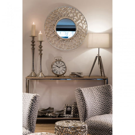 Chiswick Console Table, Oak Wood, Stainless Steel