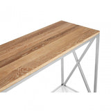 Chiswick Console Table, Oak Wood, Stainless Steel