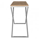 Holland Park Console Table, Oak Veneer, Oak Wood, Stainless Steel