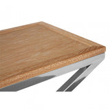Holland Park Console Table, Oak Veneer, Oak Wood, Stainless Steel