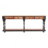 Ranch Foundry Style Console Table, Elm Wood