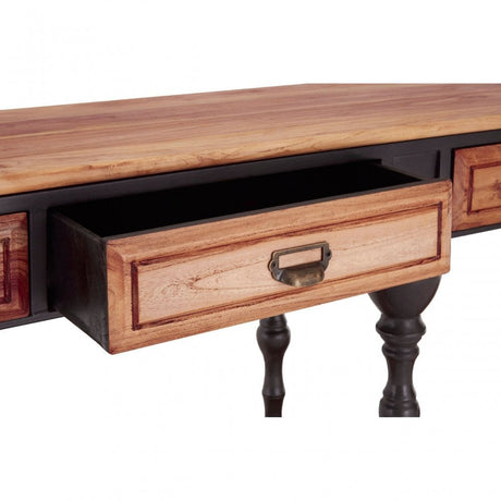 Ranch Foundry Style Console Table, Elm Wood