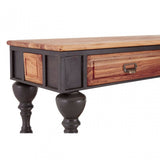 Ranch Foundry Style Console Table, Elm Wood