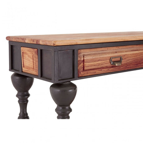 Ranch Foundry Style Console Table, Elm Wood