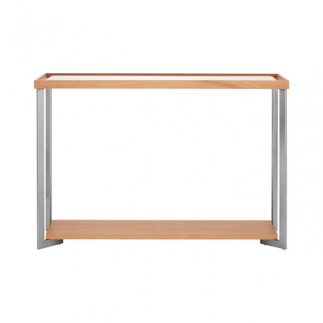 Tuskin Console Table, Beechwood, Mirrored Glass, Natural