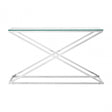 Criss Cross Console Table, Stainless Steel, Glass, Clear