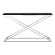 Tribute Console Table, Leather, Stainless Steel, Black