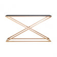 Criss Cross Console Table, Stainless Steel, Glass