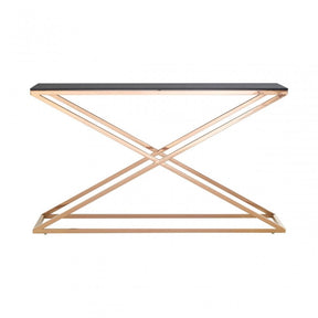 Criss Cross Console Table, Stainless Steel, Glass