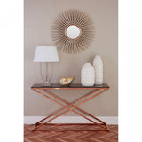 Criss Cross Console Table, Stainless Steel, Glass