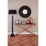 Criss Cross Console Table, Stainless Steel, Glass