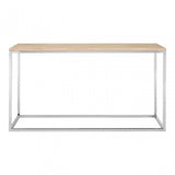 Townhouse Console Table, Oak Wood, Stainless Steel, Natural