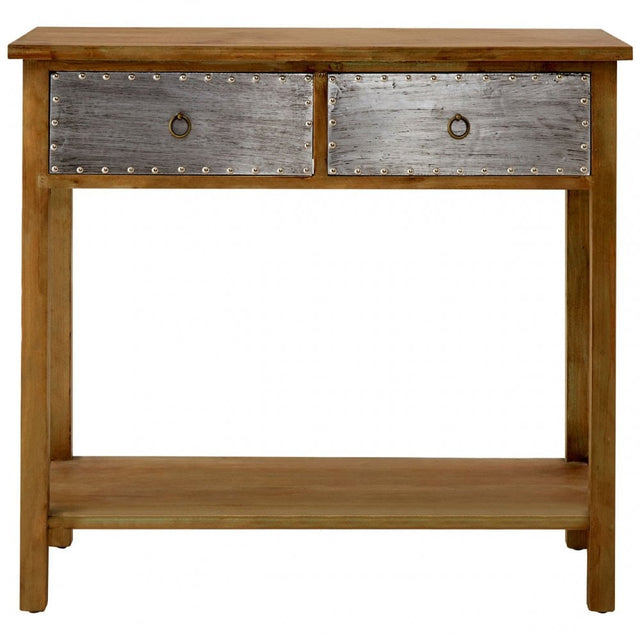 Shoreditch Console Table, Aluminium, Fir Wood, Natural