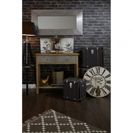 Shoreditch Console Table, Aluminium, Fir Wood, Natural