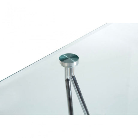 Halo Half Moon Console Table, Chromed Glass, Black