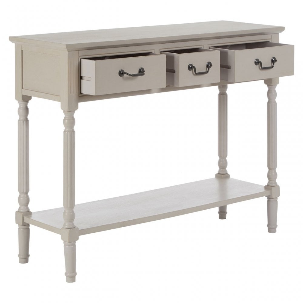 Legacy 3 Drawer Console Table, Wood, Grey