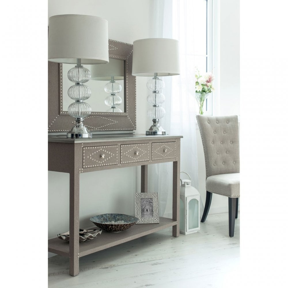 Hatton 3 Drawer Console Table, Fir Wood, Natural