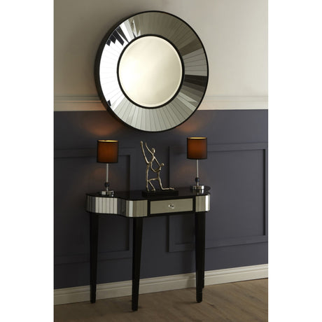 Clavier Console Table, Glass, Wood, Black