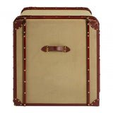 Columbus Leather Trim Canvas Desk, Canvas, Mango Wood, Gold