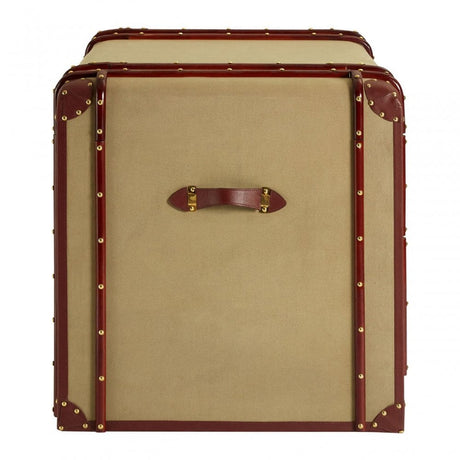 Columbus Leather Trim Canvas Desk, Canvas, Mango Wood, Gold