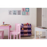 Childrens Wooden Pink Table and Chair Set - 4 Chairs & 1 Table