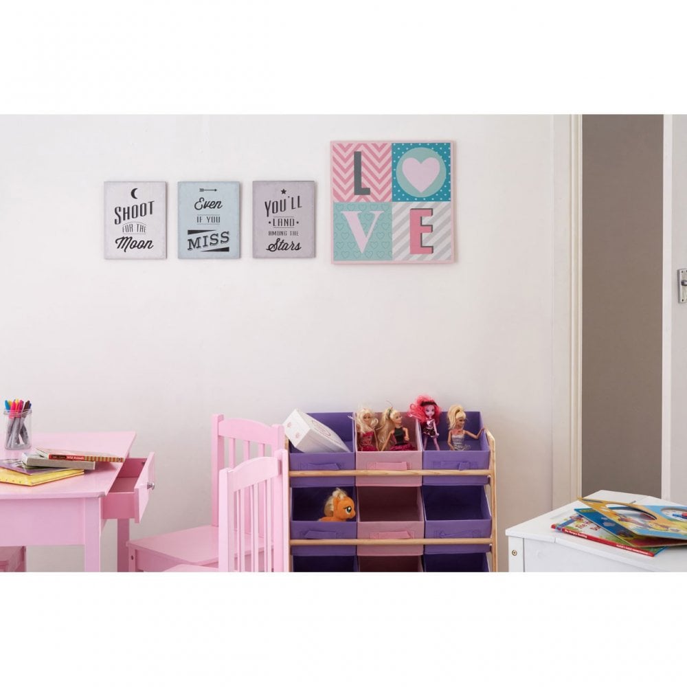 Childrens Wooden Pink Table and Chair Set - 4 Chairs & 1 Table